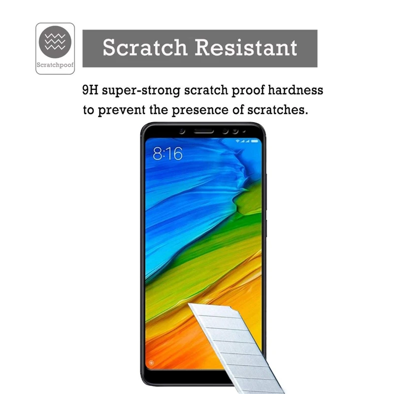 Vidrio Templado Xiaomi Redmi Note 5 de vidrio templado para Xiao Redmi Note 5 Protector de pantalla pegamento completo duro pel&iacute;cula de tel&eacute;fono en Redmi Note 5-2