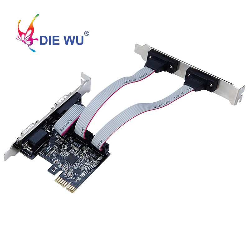 PCI-E 1X до 4 портов последовательный добавить на карту мульти RS232 DB9 COM последовательное Расширение I/O riser card TXB077
