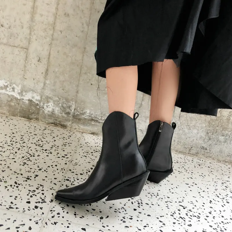 Женские ботильоны из натуральной кожи цвет черный коричневый Ботинки martin Botas