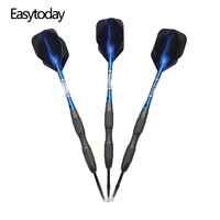easytoday 3pcsset tungsten darts hard type steel tip metal barrel blue shafts aluminum plastic blue aurora darts flights games