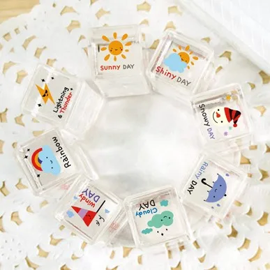 8 шт./компл. милый Кристалл погода резиновый воск печать штамп для DIY скрапбукинга