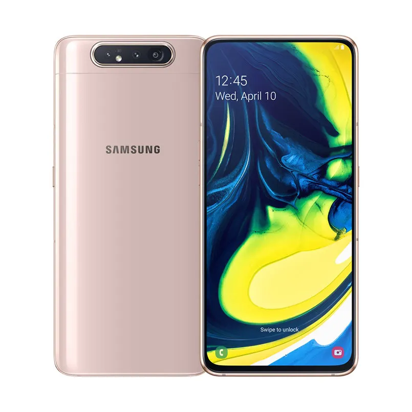 Standard Samsung Galaxy A80 Mobile phone 6.7” Snapdragon 730G Octa Core Rotating Camera 48MP 8GB 128GB 3700mAh NFC Android 4G Smartphone - Цвет: Standard