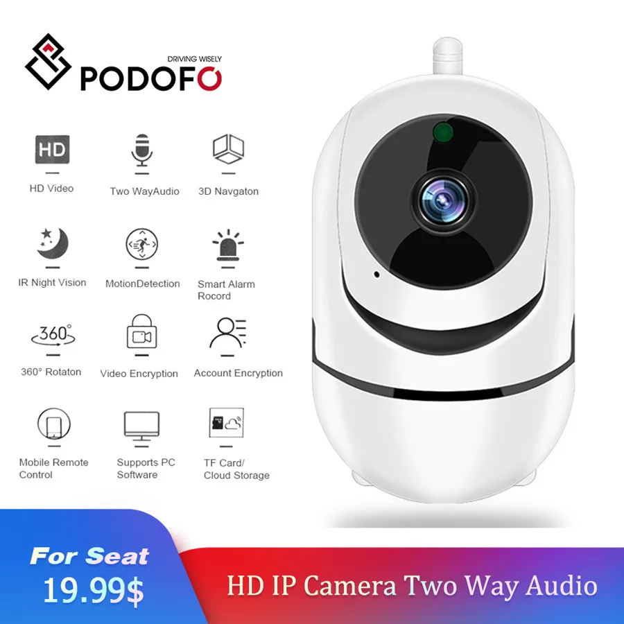 Podofo HD облачная беспроводная IP камера интеллектуальное автоматическое