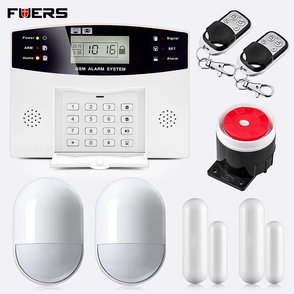 Fuers DP500 433 МГц домашняя охранная GSM сигнализация Беспроводная ЖК-дисплей Голосовая подсказка SMS проводная сирена GSM Arm сигнализация комплекты - Цвет: System 2