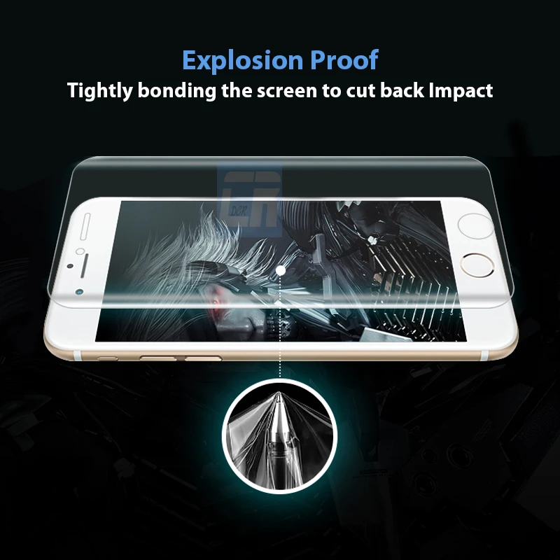 DCR 3D изогнутая Защитная пленка для iPhone 8 7 6 6s Plus полная защита экрана мягкая X не
