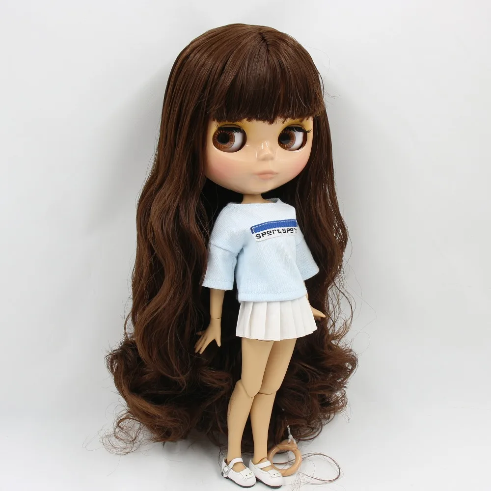 Ледяная кукла DBS Blyth 1/6 игрушка темно коричневые волосы для суставов тела белая