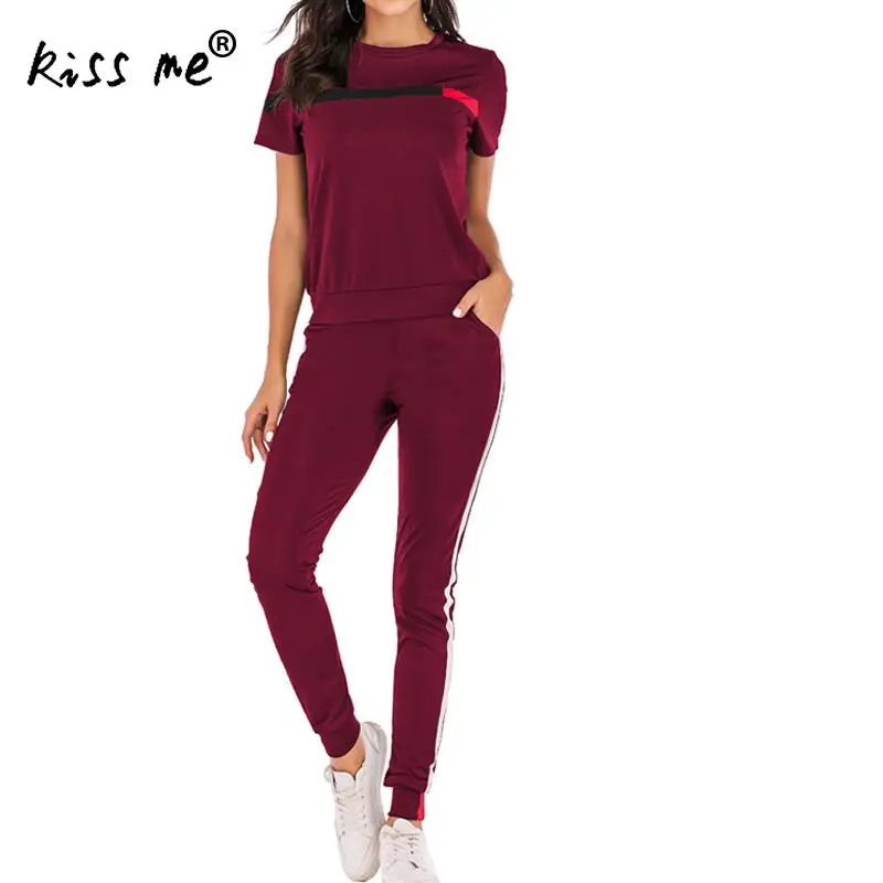 Women Sportswear Two Piece Yoga Sets Gym Running Sport Suit Fitness Clothes Workout Wear Pants Set Solid | Спорт и развлечения