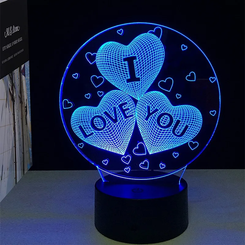 

3D Visual Illusion Lamp Transparent Acrylic Night Light LED Lamp 7 Color Changing Touch Table Lamp Kids Lava Lamp
