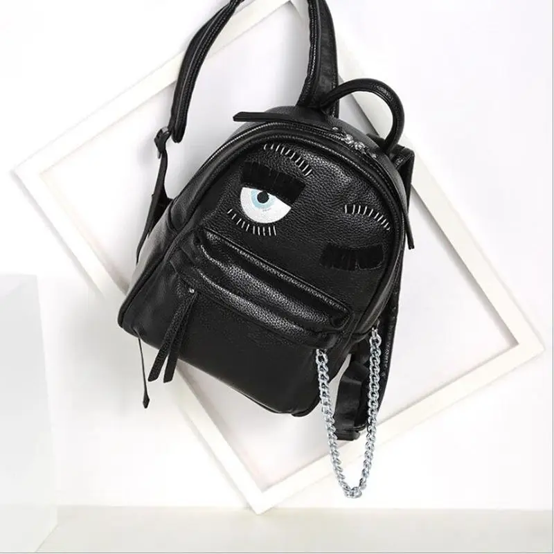 Мультфильм демон Глаза рюкзак известные бренды Monster женские кожаные рюкзаки