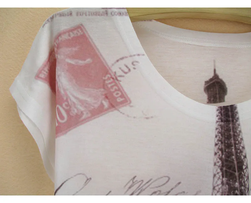 Футболка женская летняя с принтом Эйфелевой башни|top tees|eiffel tower t shirtt shirt women summer |