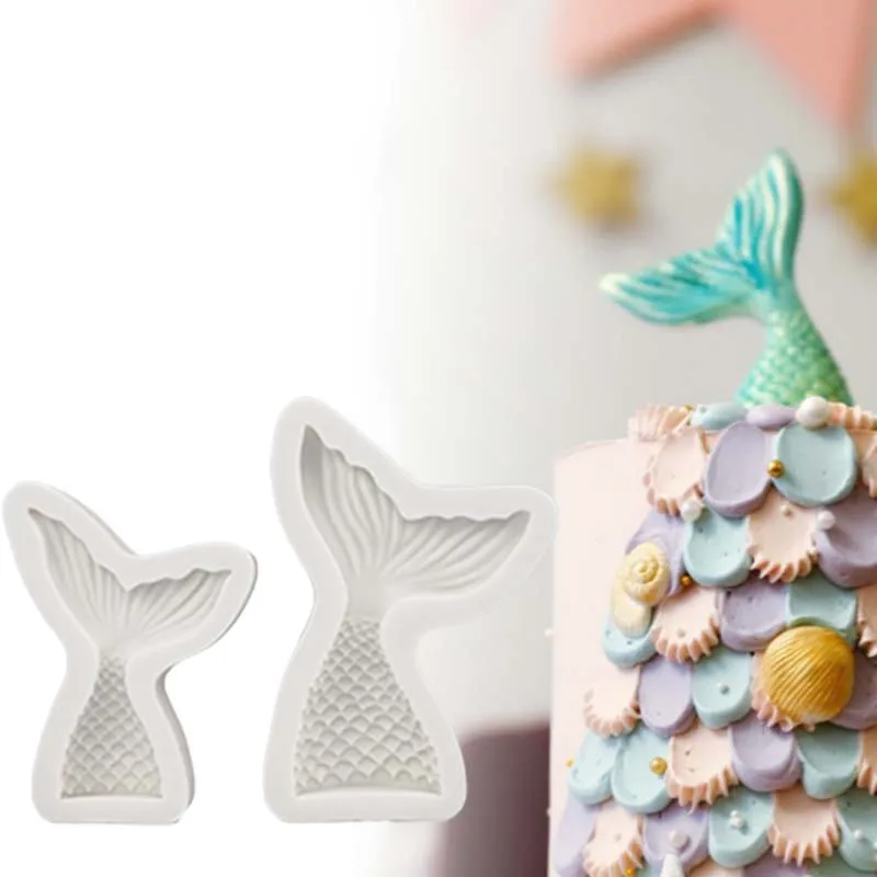 3D хвост русалки формы силиконовые хвост русалки DIY формы для выпечки Шоколадные Конфеты Сахар ремесло Gumpaste Торт Мыло плесень помадка формы