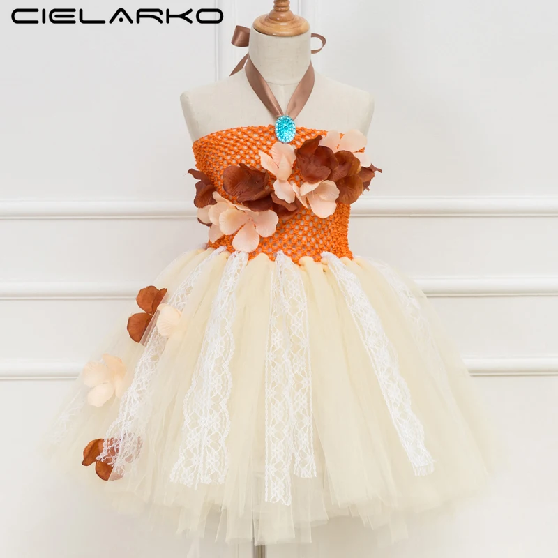 

Cielarko Tulle Girls Dress Flower Baby Tutu Dresses Moana 2018 Summer Princess Fancy Frocks Kids Party Clothing for 2-10 Years