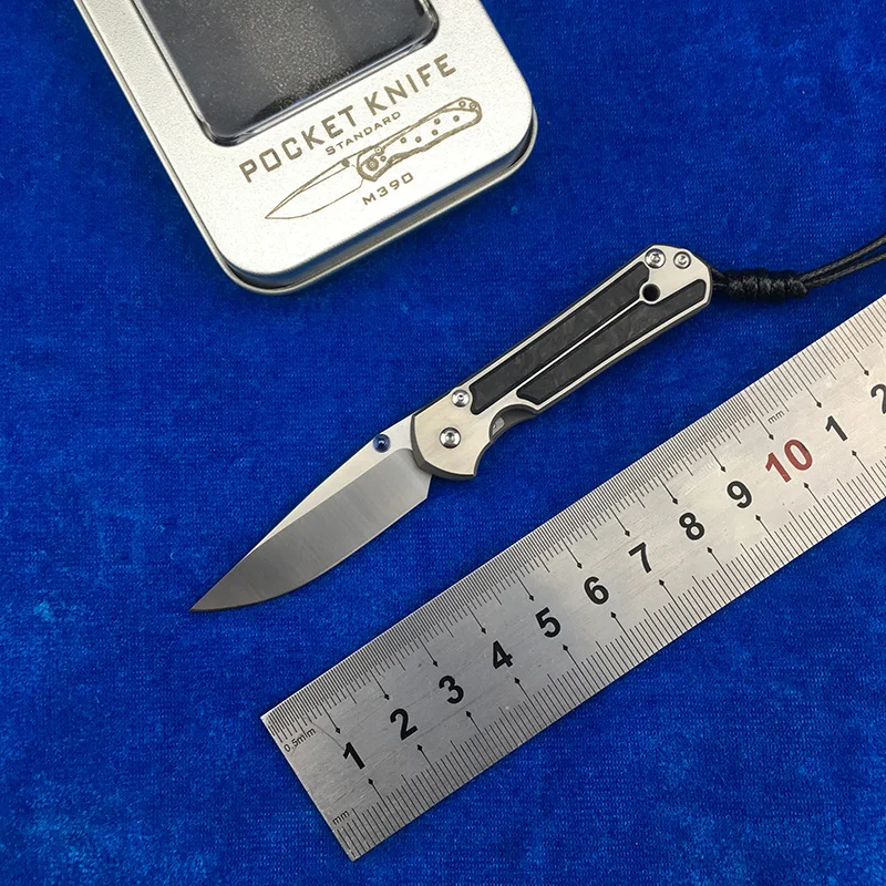 Кевин Джон Мини Труба Sebenza 21 Флиппер M390 лезвие складной нож титановая ручка из углеродного волокна Кемпинг Открытый EDC инструменты