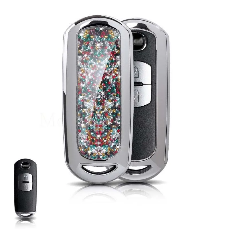 Автомобильный Дистанционный ключ чехол бриллиантовый для Mazda 2 3 5 6 8 Axela Atenza CX CX5 7 9