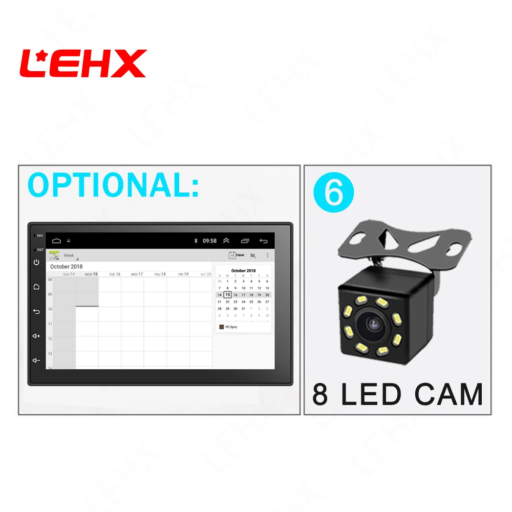 LE701A--CAM-1 7''Car Android8.1 Car Radio Stereo GPS Navigation Bluetooth USB 2 Din Touch Car Multimedia Player Audio Player Autoradio Rated - Цвет: LE701A--CAM-1