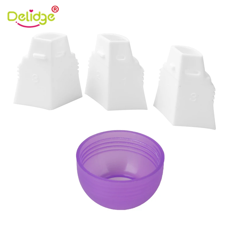 Delidge 1 pcs 3 Holes Cake Decoration Converter Mix Colors Icing Piping Nozzle For Cupcake | Дом и сад