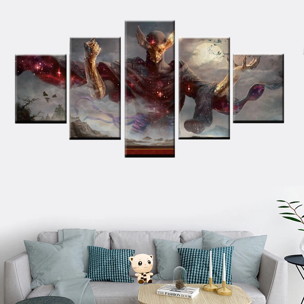 Модульный настенный Холст 5 шт. игра вечерние магический сакральный Рисунок