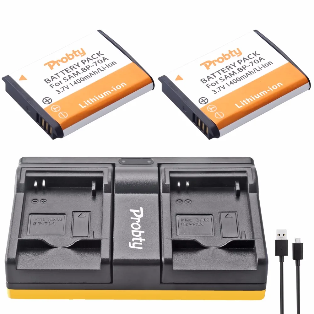 

Зарядное устройство Probty для Samsung PL80, PL90, PL100, ES70, SL50, SL600, ST30, ST60, ST65, TL105, 2 шт.