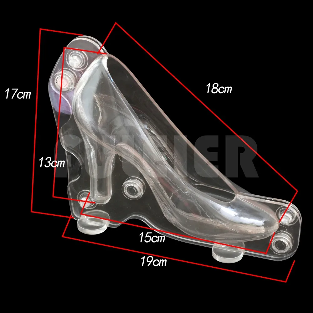 Большой размер 3D женские туфли на высоком каблуке пластиковые формы для шоколада