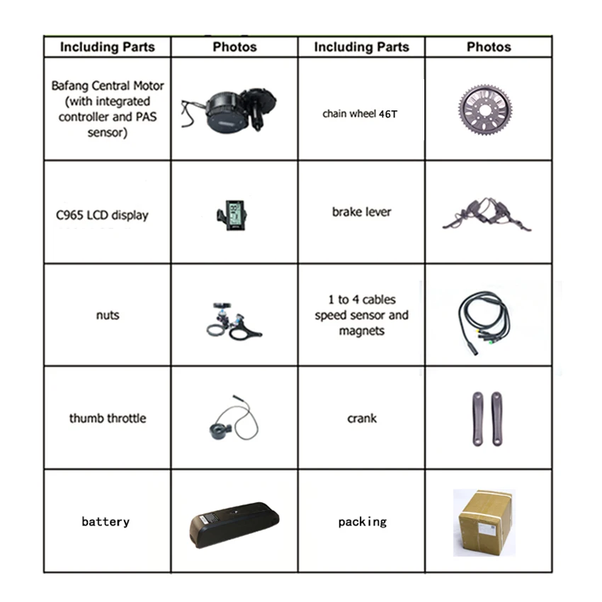 48V1000W Bafang BBSHD BBS03 бесщеточный комплект электродвигателя для велосипеда 8fun E набор