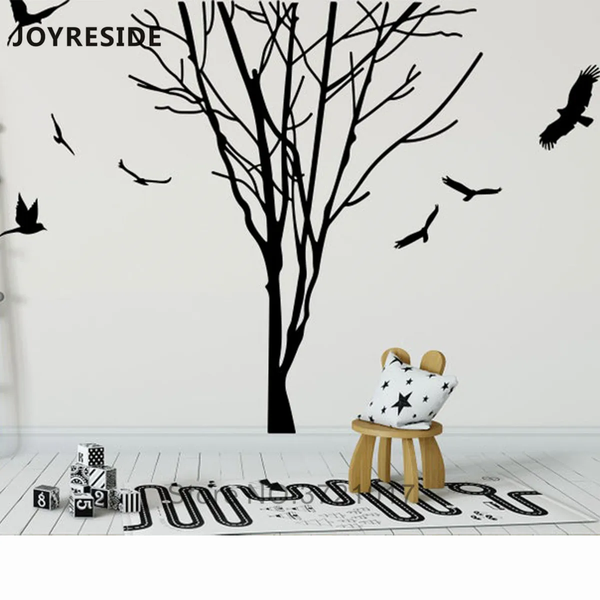 Огромные наклейки на стену в виде дерева Детская Наклейка детской комнаты яркая