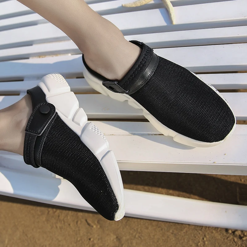 LEMAI пляжная обувь 2018 летние дышащие сетчатые Слипоны мужские сандалии унисекс |