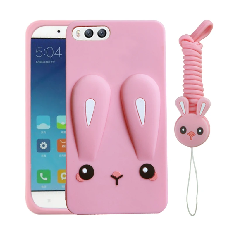 Cute Color Printed Case for Xiaomi Mi Note 3 Soft Silicon Back Cover with Lanyard Funda |