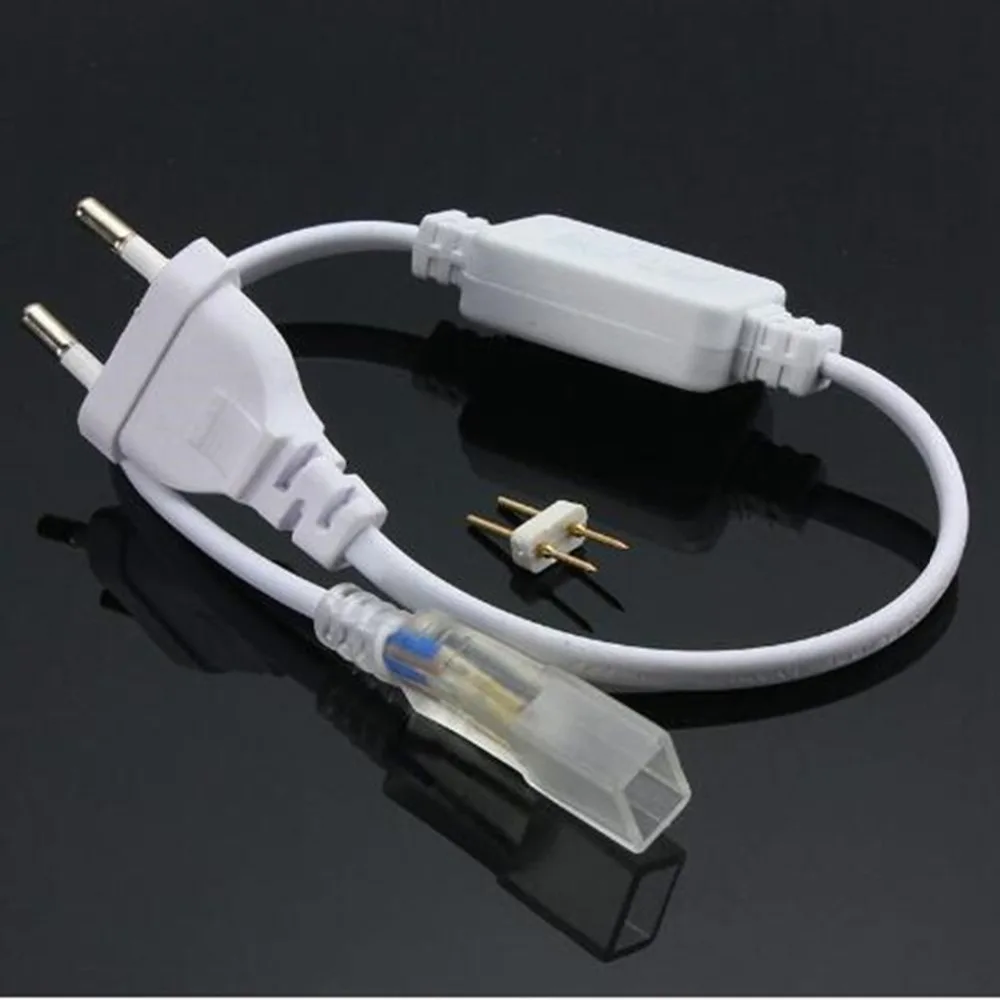 Светодиодная лента с usb-питанием AC220V в помещении и на открытом воздухе IP65 Водонепроницаемый лампочки на гибкой ленте с Подключаемый модуль для сада Кухня шкаф украшения
