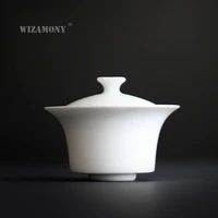 110ml wizamony new style white ceramic chinese style kungfu gaiwan drinkware tea bowl tea set teapot porcelain puer green tea