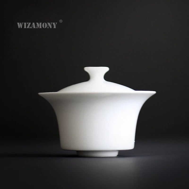 110 мл WIZAMONY Новый стиль Белый Керамический Китайский Kungfu Gaiwan посуда для напитков