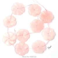high quality 30mm pretty natural rose quartzs flower shape gems loose beads strand 10pcs diy creative jewellery making w2867