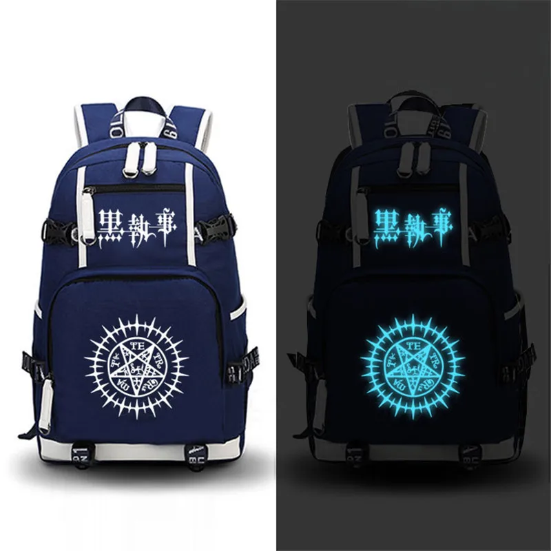 

Anime Black Butler Ciel Cosplay Printing Laptop Bags Canvas Fashion Rucksack School Backpacks for Teenage Girls Mochila Feminina