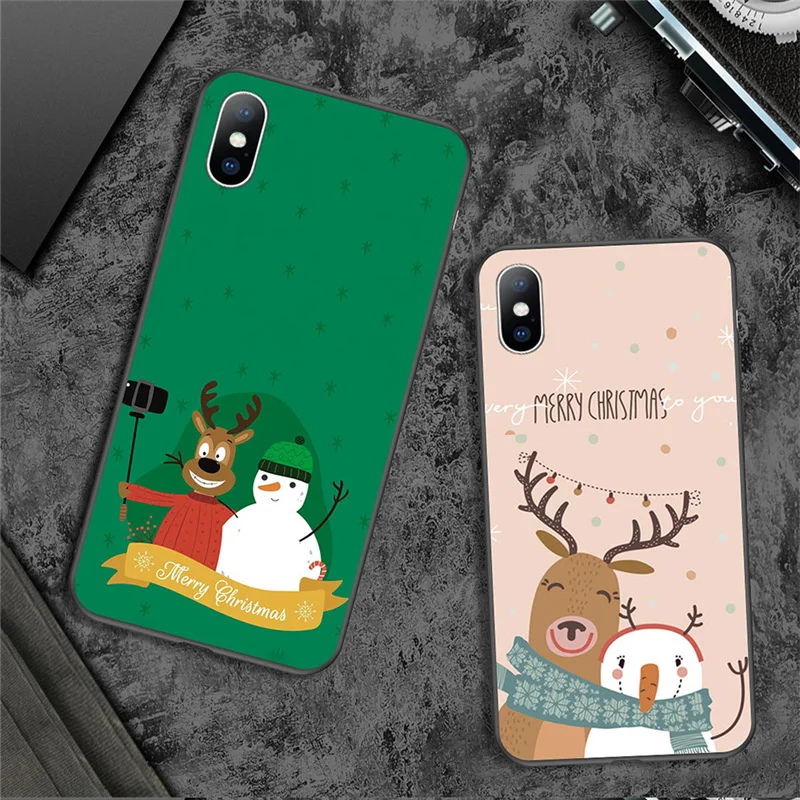 Lovebay чехол для телефона iPhone 11 5 6 6s 7 8 Plus X XR XS Max 11Pro мультяшный Олень Медведь мягкий