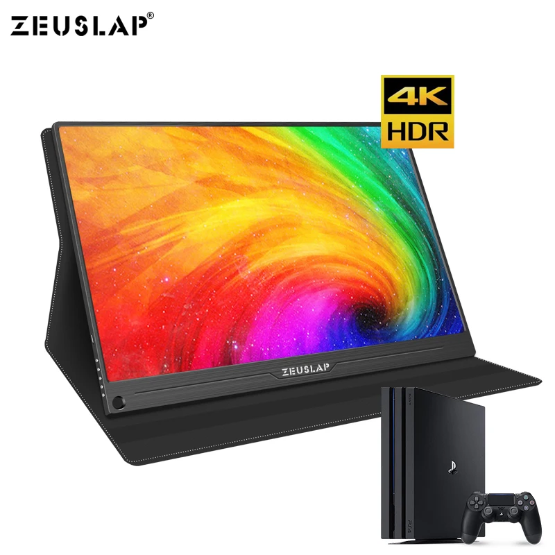 Портативный игровой монитор PS4 15 6 дюйма 4K + HDR 72% NTSC 178 Dgree IPS экран с углом обзора 1000:1