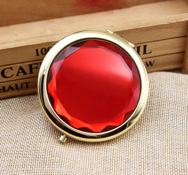 VANTAS золото карманное зеркало косметическое кристалл для макияжа маленькое