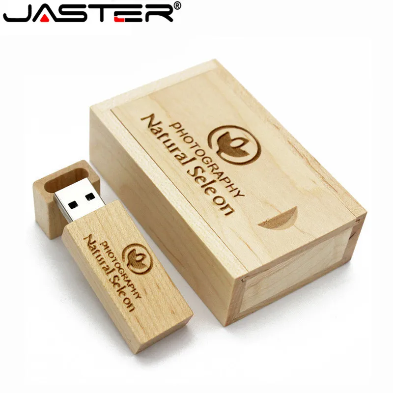 Usb флеш накопитель JASTER деревянный с коробкой 8/16/32/64 ГБ|USB флэш-накопители| |