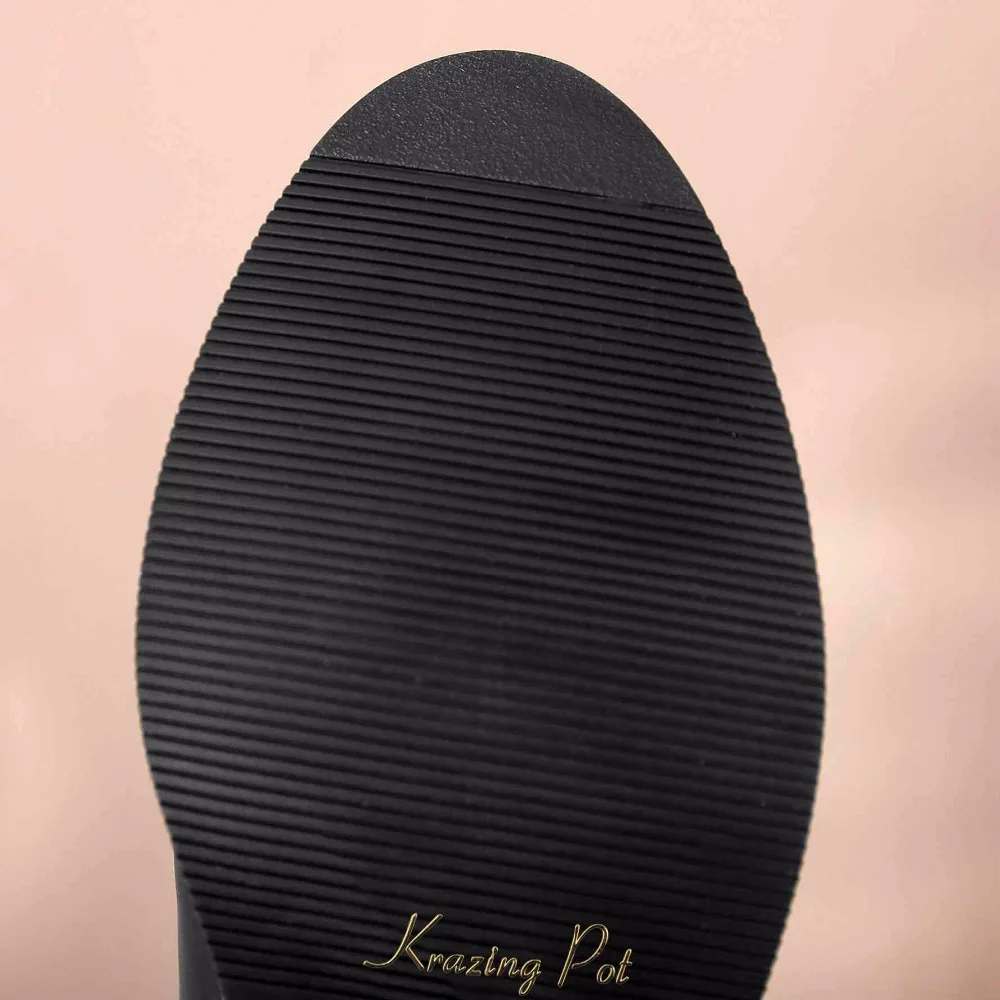 Krazing Pot/2020 из коровьей кожи козленка Зимняя уличная рок н высоком каблуке