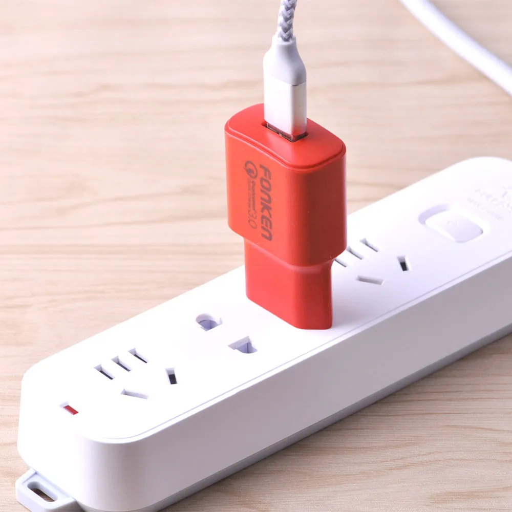 Цветное зарядное устройство USB Quick Charge 3 0 быстрое QC3.0 QC2.0 18 Вт с кабелем быстрой