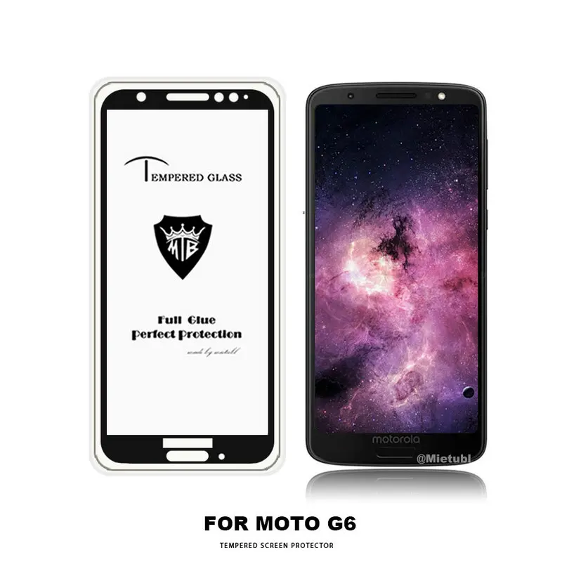 Закаленное стекло для Motorola Moto G6 полное покрытие AB Защита экрана Plus + пленка против