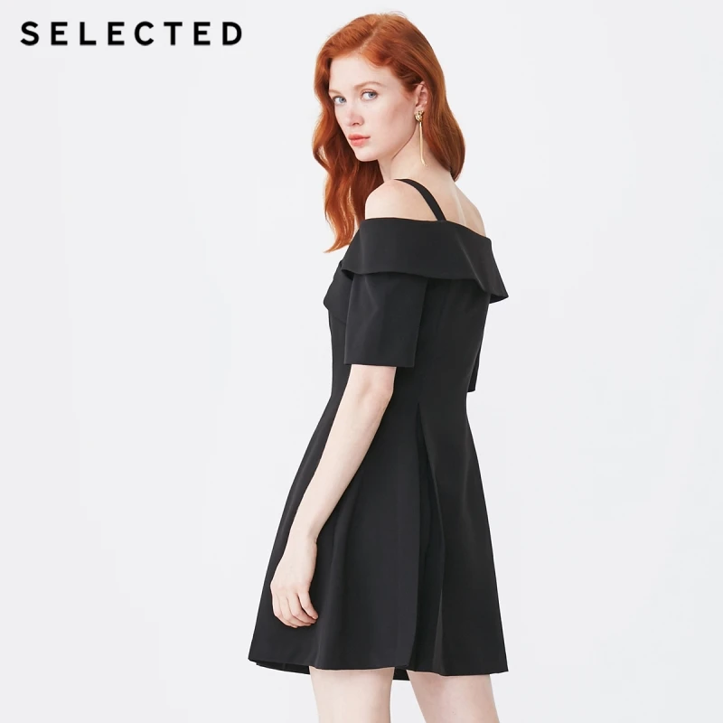 Приталенное платье на бретельках с вырезом лодочкой весну S | 41912J514|Женские