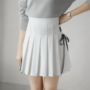 Юбка женская плиссированная с бантом, юбка А-силуэта в стиле колледжа, с завышенной талией, в Корейском стиле Харадзюку, весна-лето 2020
