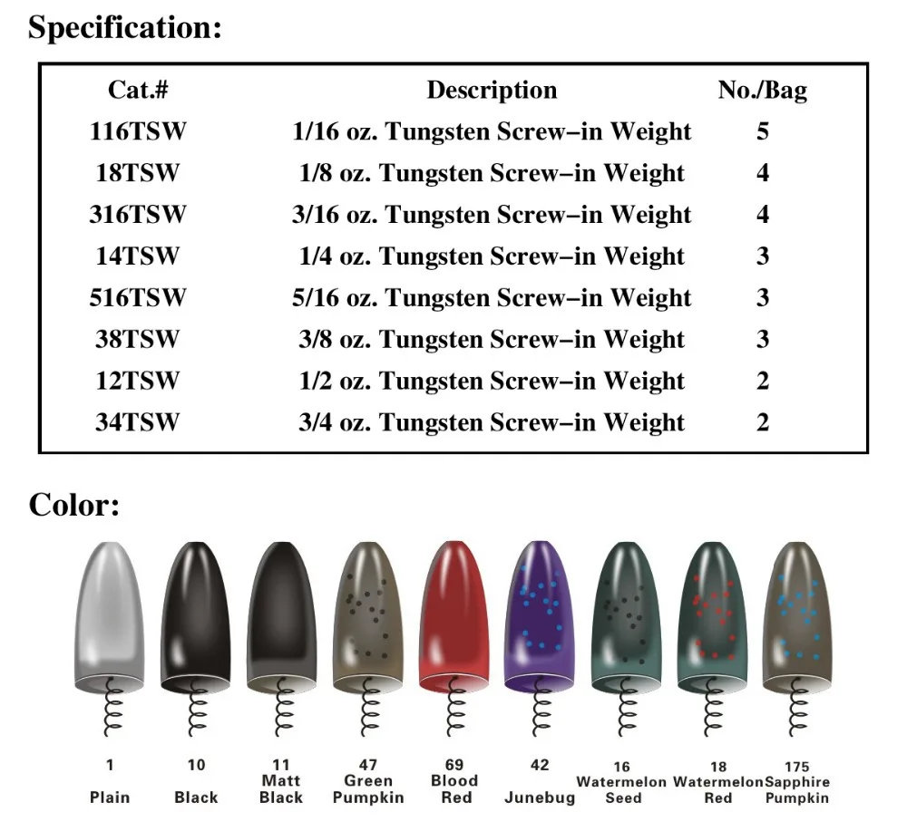 MADE IN VIKE TOP QUALITY TUNGSTEN SCREW-IN WEIGHT-1/16oz/TUNGSTEN FISHING SINKER | Спорт и развлечения