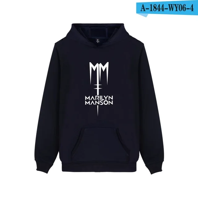navy blue Топ Рок-Группа Мэрилин толстовки с капюшоном с изображением Мэнсона Мужская/Женская промышленная металлическая рок-группа толстовка с капюшоном Толстовка с длинным рукавом хип-хоп куртка пальто - Цвет: navy blue