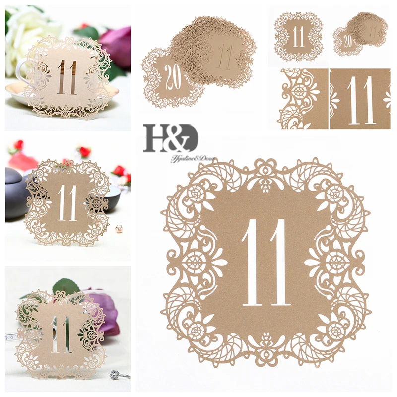 10 шт./компл. meаскин полые кружевные настольные карточки с цифрами от 11 до 20