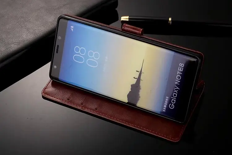 Кожаный чехол-книжка с рисунком Crazy Horse для samsung note 8 9 чехол Samsung S8/S8 Plus/A3 A5 A7 2017 30