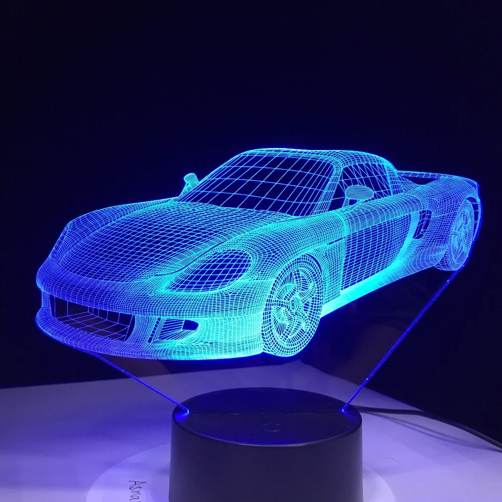 Крутая Автомобильная 3D светодиодная лампа 7 цветов менясветодиодный цвет