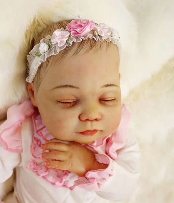55 см мягкие силиконовые куклы для новорожденных изысканные спящие девочек