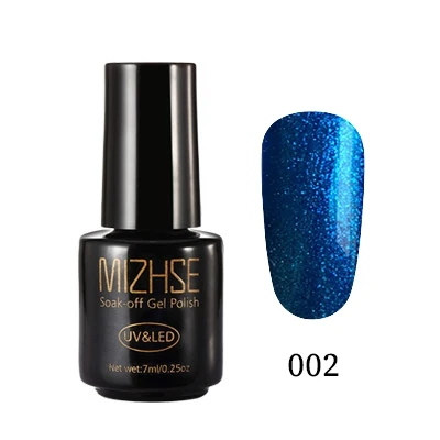 BLUEZ002 MIZHSE 7 мл Цвета Блеск лак для ногтей Полупостоянный УФ эмаль Гибридный лак для ногтей гель для базового покрытия лак для ногтей - Цвет: BLUEZ002