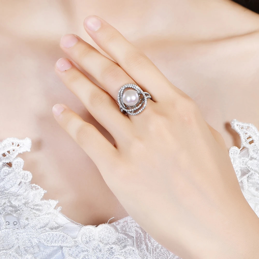 Кольцо женское из серебра с искусственным жемчугом диаметр 9 10 мм|ring for|rings for womenring