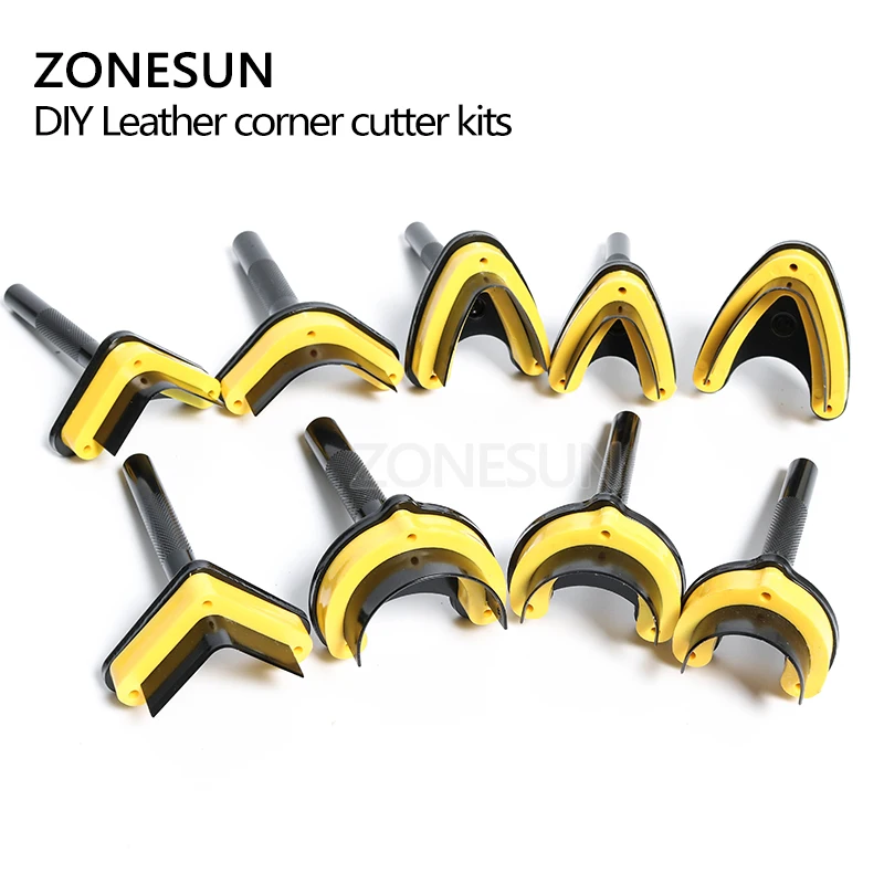 ZONESUN DIY Набор кожаных угловых резцов ручной ремень круглый режущий перфоратор